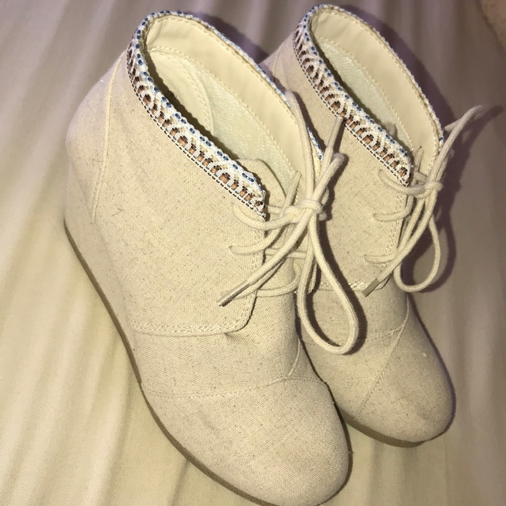 Cream colored booties